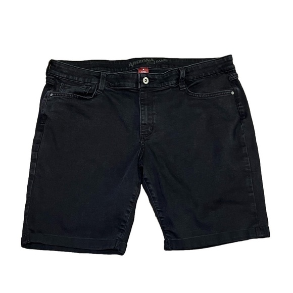 Arizona Jeans Co Black Cuffed Denim Jeans Junior’s Size 19 - Picture 1 of 10